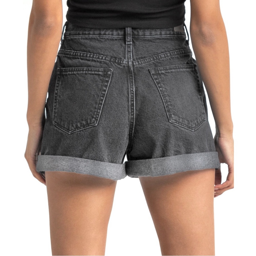 Urban Outfitters BDG The Mom High-Rise High Waisted Charcoal Denim Jean Shorts - Picture 2 of 8